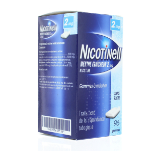 NICOTINELL Gommes à Mâcher 2MG Menthe Fraîche boite de 96