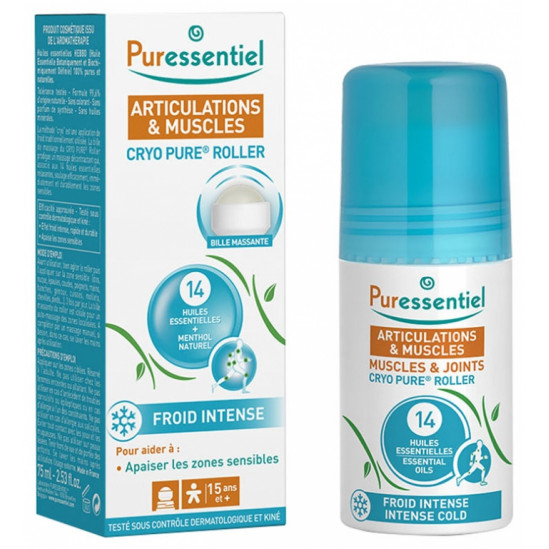 Puressentiel cryo pure rollet articulations & muscles huiles éssentielles 75ml