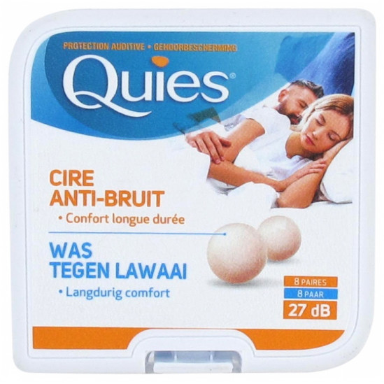 QUIES Protection Auditive en Cire Boite de 8 paires