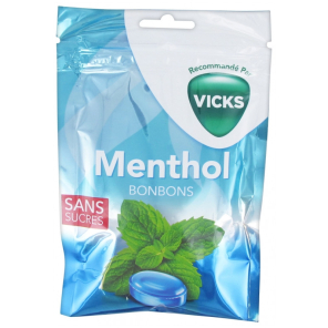 VICKS Bonbons au Menthol Sans Sucre 72G