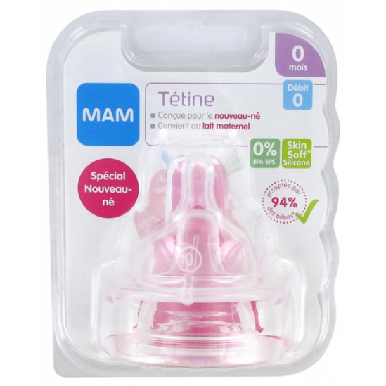 MAM TETINE SILIC DEBIT 0 BTE 2