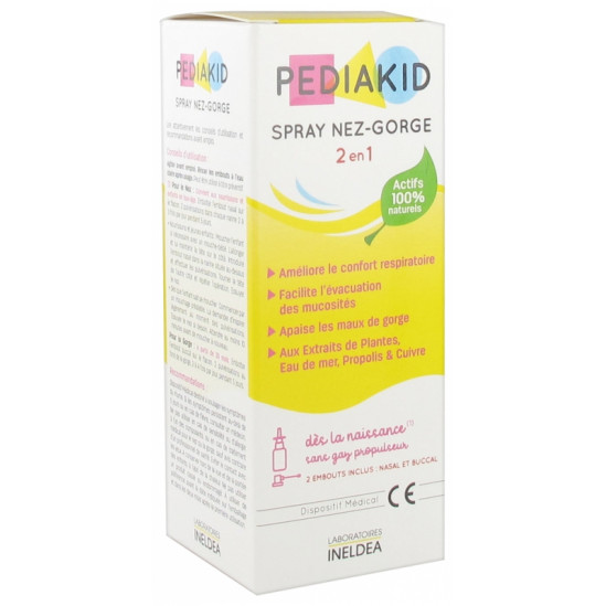 Ineldea Pediakid Spray Nez-Gorge 2 Embouts 20 ml