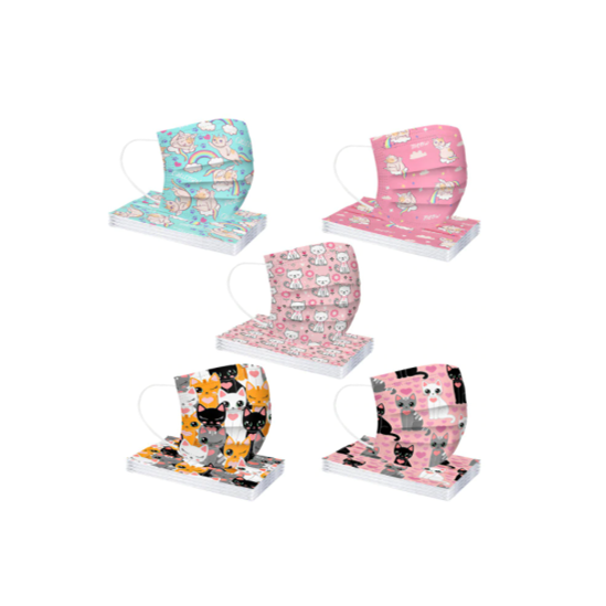 MASQUE Chirurgical Enfants Motifs Chats paquet de 25