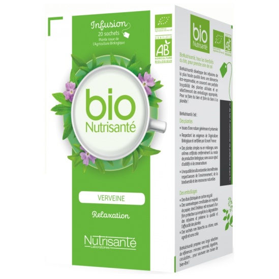 NUTRISANTE Infusion Bio Verveine Sachets boite de 20