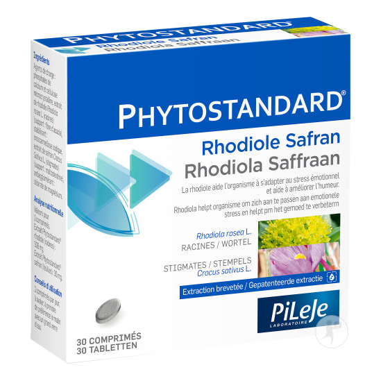 Pileje Phytostandard de Rhodiole et Safran 30 comprimés