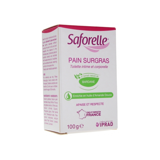 SAFORELLE Pain Surgras Toilette Intime et Corporelle 100G