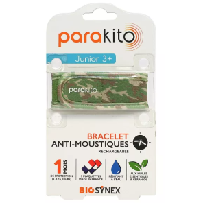 PARAKITO Junior Bracelet Anti Moustiques Rechargeable Camouflage vrt