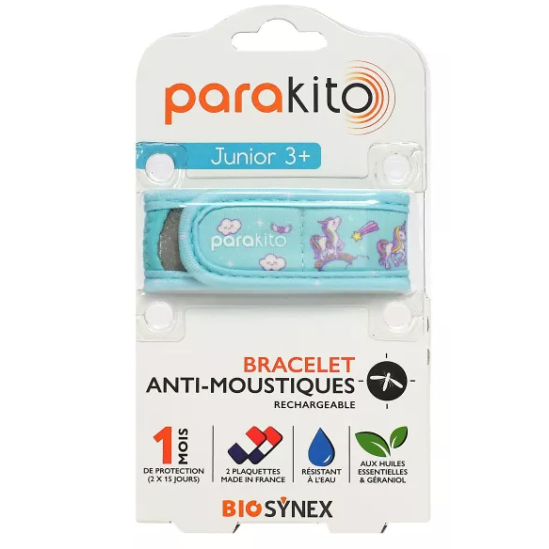PARAKITO Junior Bracelet Anti Moustiques Rechargeable Licorne