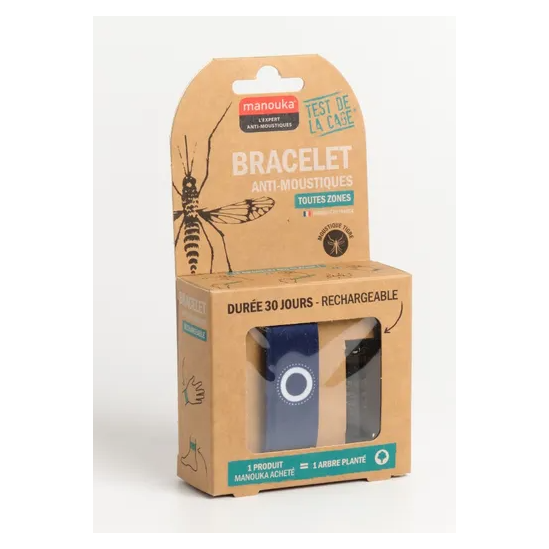 MANOUKA Bracelet Anti-Moustiques Adulte Bleu Marine