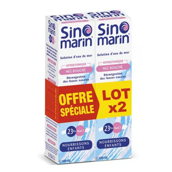 SINOMARIN Spray Nez Enfants Hypertonique 2x125ml