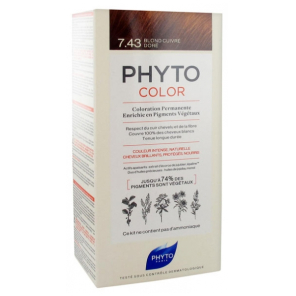 Phyto phytocolor coloration permanente blond cuivré doré 7.34