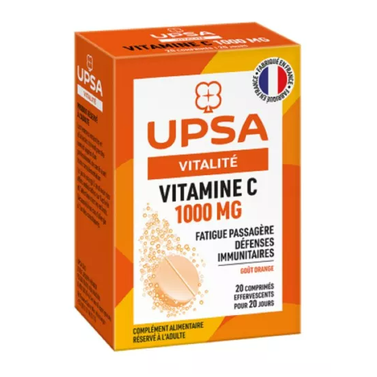 UPSA Vitalité Vitamine C 1000mg 20 Comprimés Effervescents