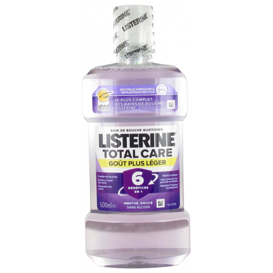 LISTERINE Bain de Bouche Total Care Goût Plus Léger 500 ml