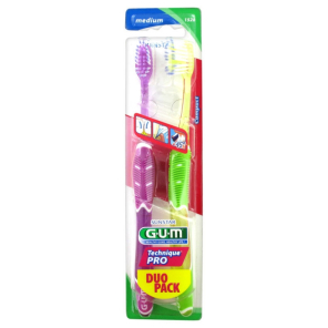 GUM Brosse à Dents technique Pro Medium Duo Pack