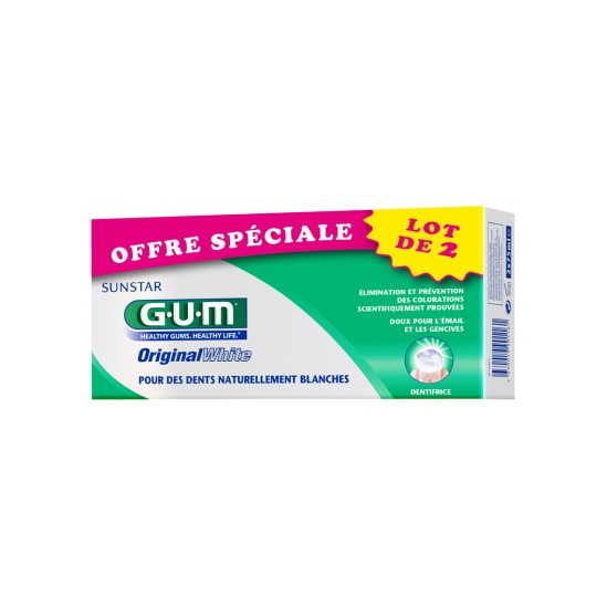 GUM Original White Dentifrice 2x75ML