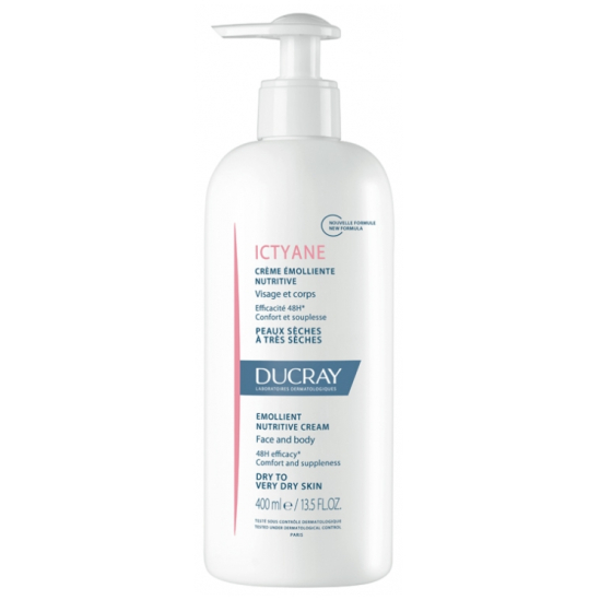 DUCRAY Ictyane Crème Émolliente Nutritive Visage et Corps 400 ml