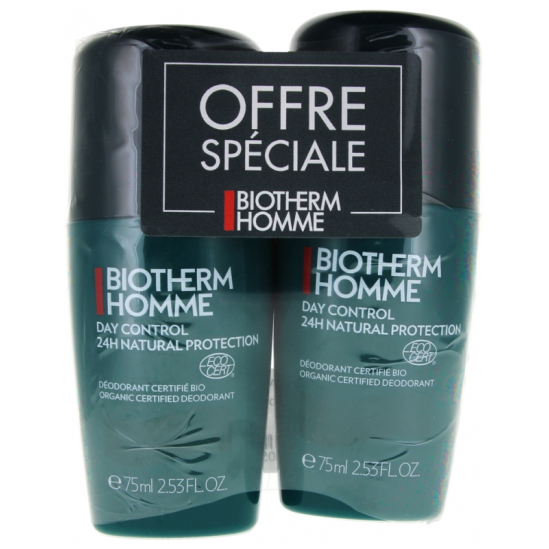 BIOTHERM Day Control 24H Natural Protection Bio Roll-On Lot de 2 x 75 ml
