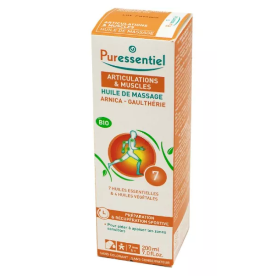 PURESSENTIEL Articulations et Muscles Huile de Massage Bio 200ml