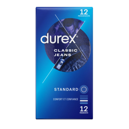 DUREX Préservatifs Standard Classic Jeans 12 préservatifs