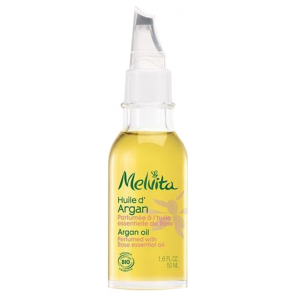 MELVITA Huile d'Argan Parfumée à l'Huile Essentielle de Rose Bio 50 ml