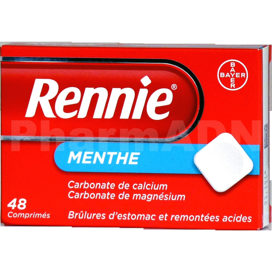 RENNIE Comprimés à Croquer Menthe Verte boite de 48