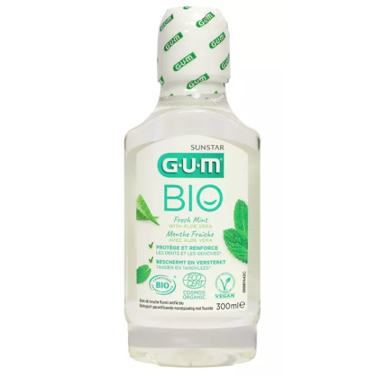 GUM Bain bouche fluoré menthe fraiche bio 300ml
