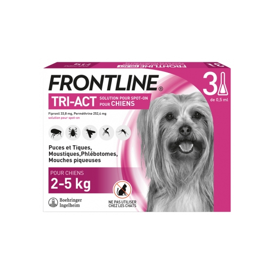 FRONTLINE TRI-ACT CHIEN XS 2-5KG BTE 3