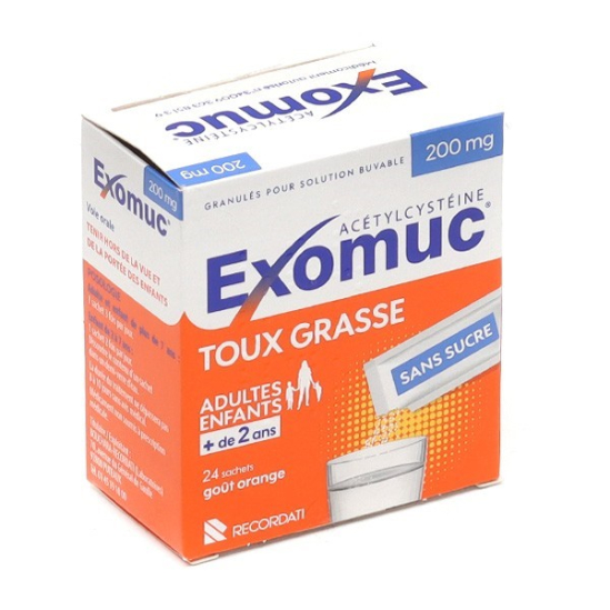 Exomuc orange 200mg 24 sachets