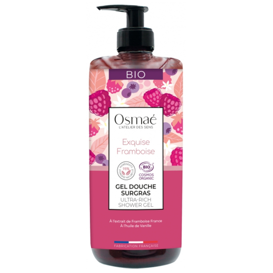 OSMAE Gel Douche Surgras Exquise Framboise Bio 1L