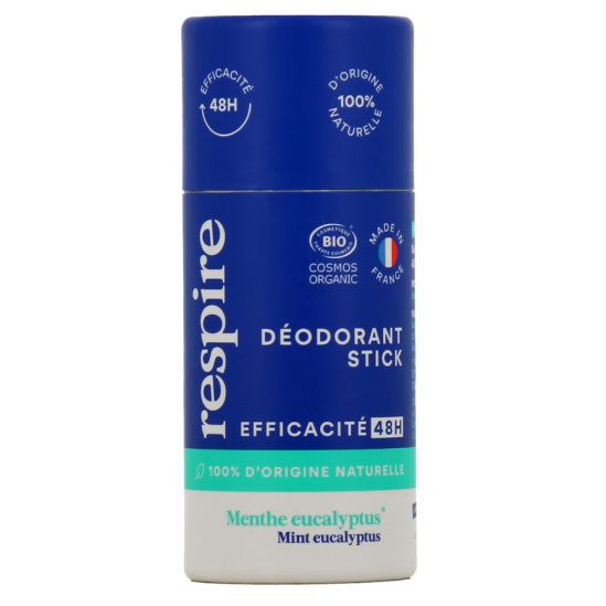 RESPIRE Déodorant Solide Stick Bio Menthe Eucalyptus 50g