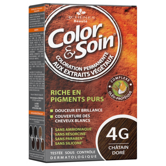 Color&Soin Coloration Permanente Châtain Doré : 4G