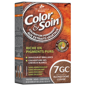 Color & Soin Coloration Permanente Blond Doré Cuivré : 7GC