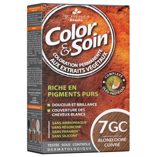 Color & Soin Coloration Permanente Blond Doré Cuivré : 7GC
