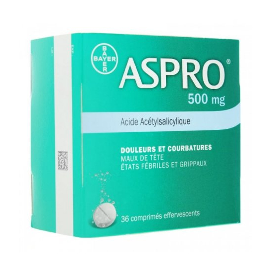 Aspro 500mg 36 comprimés effervescents