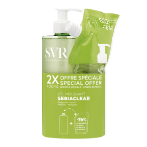 SVR Sebiaclear Gel Moussant + recharge 2x400ml