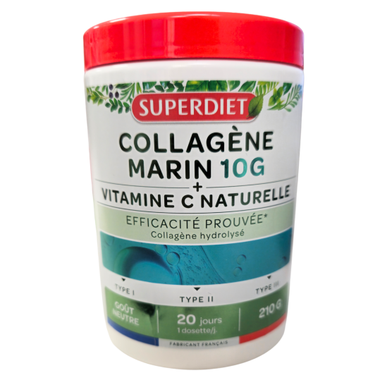SUPERDIET Collagène marin 10g + Vitamine C 210g