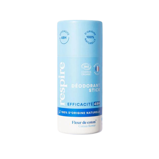 RESPIRE Déodorant Solide Carton efficace 48h Fleur de Coton 50g
