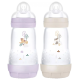 MAM 2 Biberons Easy Start 260 ml 2 Mois et + Débit 2 - Couleur : Lilas/Sable