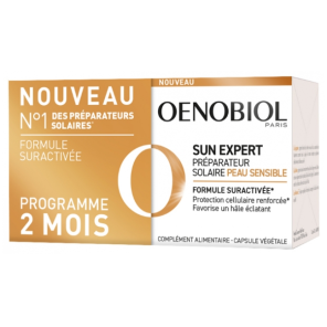 OENOBIOL Sun Expert Préparateur Solaire Peau Sensible Lot de 2 x 30 Capsules