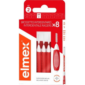 ELMEX Brossette Interdentaire Taille 2 0.9mm Boite de 8