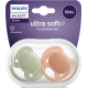 AVENT Ultra Soft Sucettes Orange/Verte18 Mois+ Lot de 2