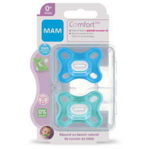 MAM ComfortSucettes en Silicone 0 Mois et + Boite de 2