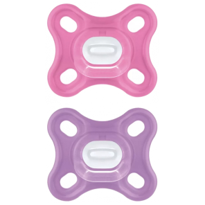 MAM Comfort Sucettes Rose en Silicone 0 Mois et + Boite de 2