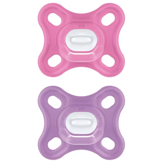MAM Comfort Sucettes Rose en Silicone 0 Mois et + Boite de 2