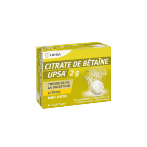 CITRATE DE BETAÏNE UPSA Comprimés Effervescents Citron boite de 20