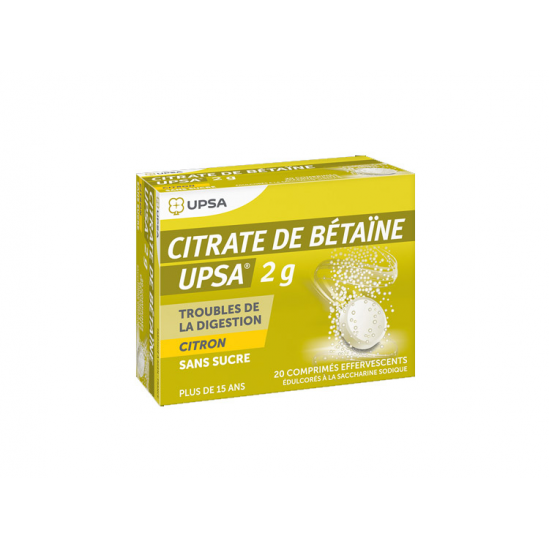 CITRATE DE BETAÏNE UPSA Comprimés Effervescents Citron boite de 20