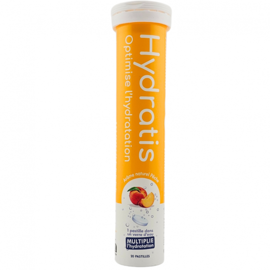 HYDRATIS Solution d'Hydratation 20 Pastilles Effervescentes Pêche