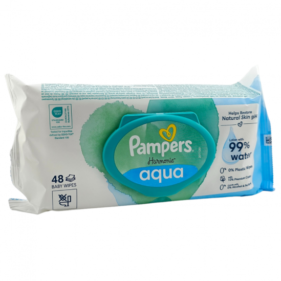 PAMPERS Harmonie Aqua 48 Lingettes