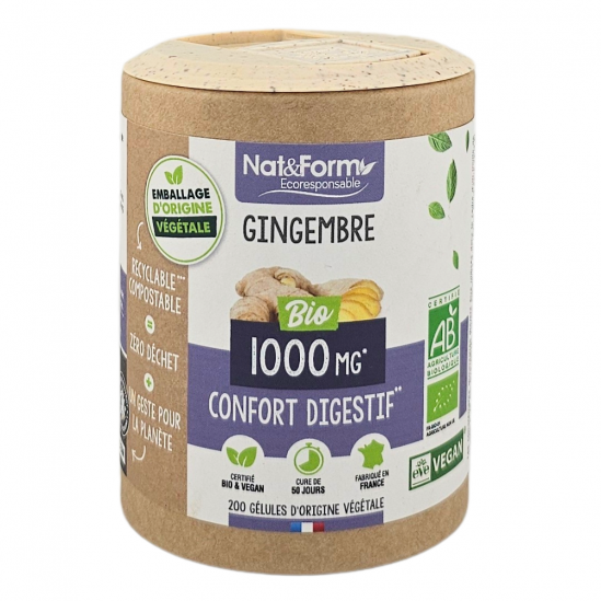 NAT&FORM Gingembre 1000Mg Confort Digestif 200 gélules