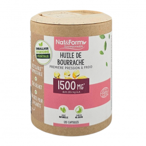 NAT&FORM Huile De Bourrache 1500Mg 120 Capsules
